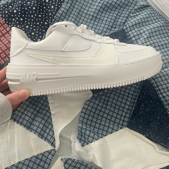 Nike AF1 Platform White Sneakers - Picture 2 of 8